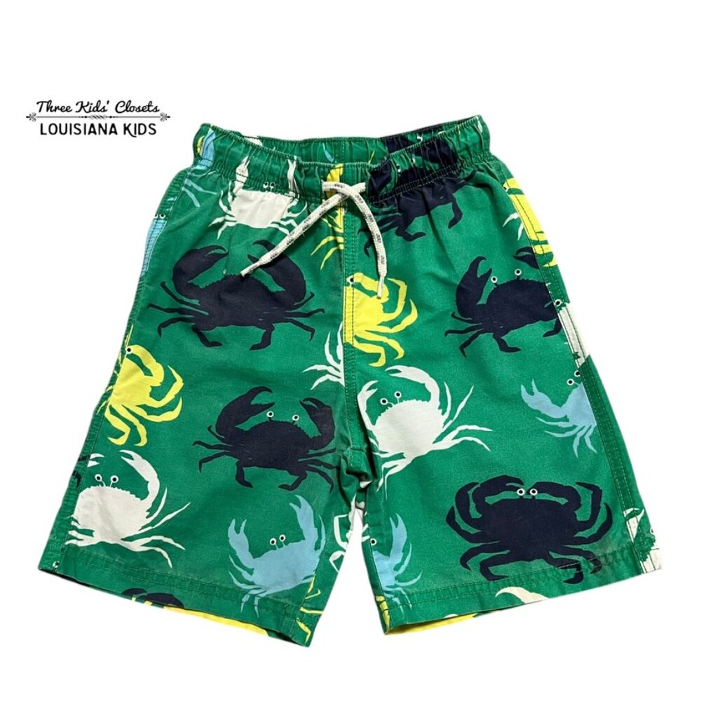 Mini Boden 4-5Y Green Crab Swim Trunks